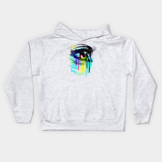 Tears of colors Kids Hoodie by Moncheng